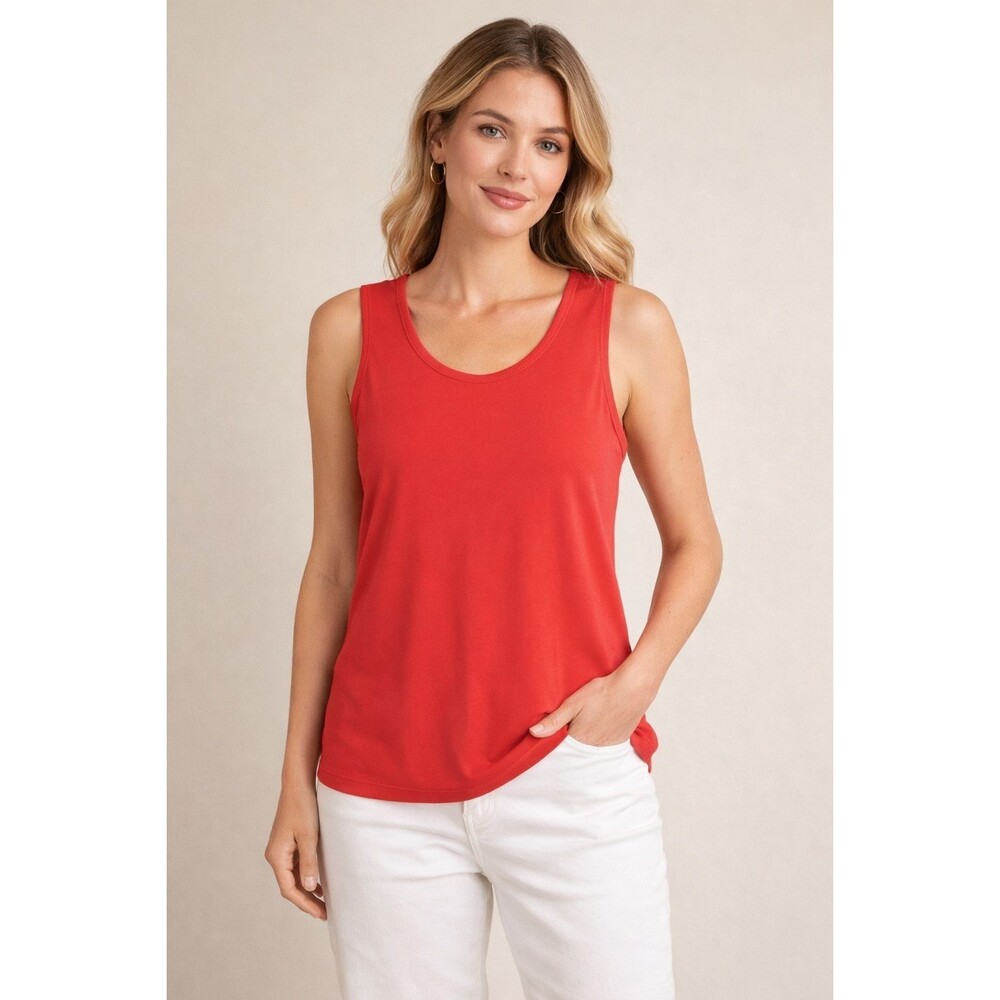STEPHANIE BY CRISTAL New Women Sleeveless Coral‎ Tank Top SMALL SX-1808